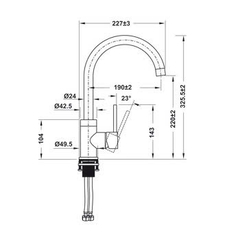Vòi rửa bát Hafele HT21-CH1F220C