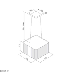 Máy hút khói, khử mùi Malloca CUBE F-181