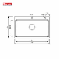 Chậu rửa bát KONOX KN7548SO