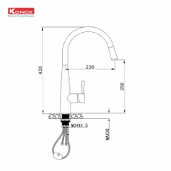 Vòi rửa bát Konox  KN1901B