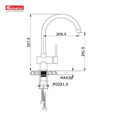 Vòi rửa bát Konox KN1206