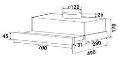 Máy Hút Mùi KAFF  KF-TL1007B
