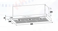 Hút mùi kính toa KAFF KF TL7735B BOST