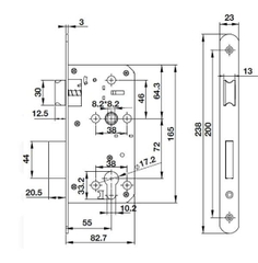 Thân khóa Diy  Hafele BS 45 - CC72 489.10.561