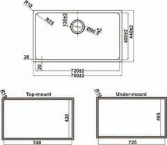 CHẬU SUS Hafele SATIN R25 HS24-SSN1S-760_BR 567.24.407