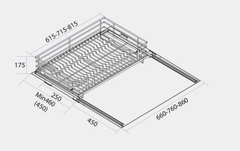 Giá xoong nồi tủ dưới nan Oval Canzy CZO-6002-700