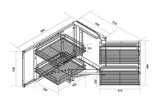 Giá liên hoàn tủ dưới nan Dẹt (mở phải) Canzy CZF-5008-900R