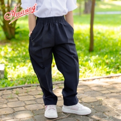 Quần dài đi học lưng thun nguyên vòng Amazing, cho bé trai và bé gái, dáng rộng, form lớn, 2 túi, đồng phục hoc sinh