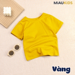 Áo Thun Trơn Cotton Cao Cấp Cho Bé Trai - Thoáng Mát Mềm Mịn - MiauKids