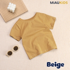 Áo Thun Trơn Cotton Cao Cấp Cho Bé Trai - Thoáng Mát Mềm Mịn - MiauKids
