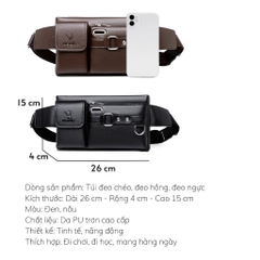 Túi da trơn đeo chéo nam WEIXIER 8117