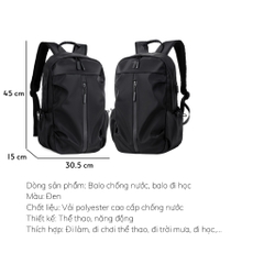 Balo Đi Học Du Lịch Cổng USB Chống Nước