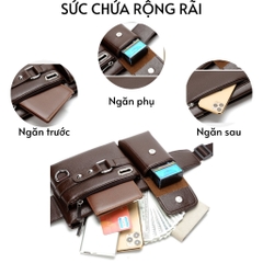 Túi da trơn đeo chéo nam WEIXIER 8117