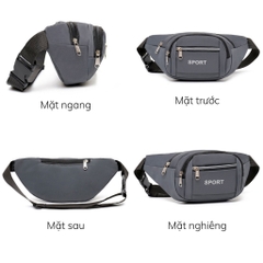 Túi đeo chéo sport đa năng có dải phản quang, túi đeo hông thời trang