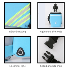 Túi Đeo Hông Chạy Bộ Phản Quang Có Ngăn Đựng Bình Nước