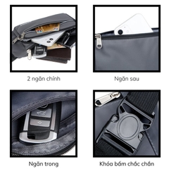 Túi đeo chéo nam nữ phản quan, hạn chế chông thấm nước