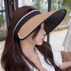 Mũ Cói Chống Nắng Chống Tia UV , Nón Cói Lưỡi Trai Vành Rộng Nửa Đầu