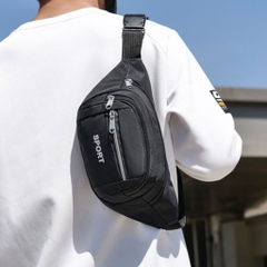 Túi đeo chéo sport đa năng có dải phản quang, túi đeo hông thời trang