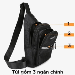 Túi đeo chéo, đeo ngực, đeo vai nam nữ FASHION vải oxford chống nước