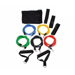 Bộ 5 dây ngũ sắc đàn hồi kháng lực 11 món tập gym tại nhà tiện ích