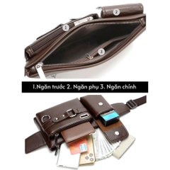 Túi da trơn đeo chéo nam WEIXIER 8117