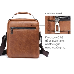 Túi đeo chéo nam dáng đứng phong cách công sở chất liệu da cao cấp Weixier 8642