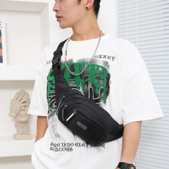 Túi đeo chéo nam in logo R cực chất, hạn chế thấm thước, sức chứa lớn