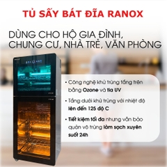 Tủ sấy bát đĩa dung tích 138L, công nghệ tiệt trùng Ozone tiên tiến
