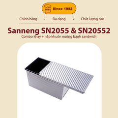 Sanneng SN2055 & SN20552 - Khuôn bánh Sandwich chống dính 450g (kèm nắp)