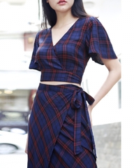 Set Bộ Caro Áo Croptop - Swf21C241218Ct