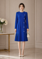 Đầm Katosa Tay Dài Rập Ly 2 Màu-KTS220711