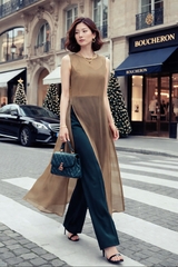 Áo Tơ Dáng Dài Xẻ Tà Mentosa 2 Màu-ATMTS141025L1