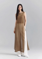 Áo Tơ Dáng Dài Xẻ Tà Mentosa 2 Màu-ATMTS141025L1