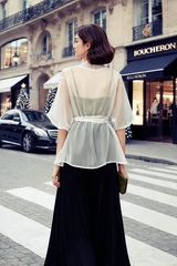 Áo Tơ Mentosa Vắt Chéo 2 Màu-AKMTS011025T1