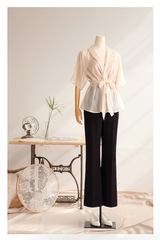 Áo Tơ Mentosa Vắt Chéo 2 Màu-AKMTS011025T1