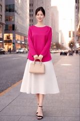 Áo Lụa Suông Tay Dài Mentosa 2 Màu-AMTS050925L1