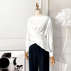 Áo Lụa Mentosa Drape Chéo Tà 3 Màu-ALMTS131025L1