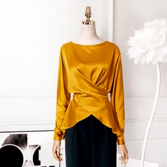 Áo Lụa Mentosa Drape Chéo Tà 3 Màu-ALMTS131025L1