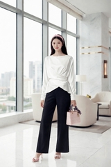 Áo Lụa Mentosa Drape Chéo Tà 3 Màu-ALMTS131025L1