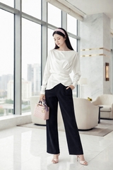 Áo Lụa Mentosa Drape Chéo Tà 3 Màu-ALMTS131025L1