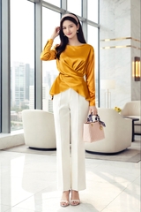 Áo Lụa Mentosa Drape Chéo Tà 3 Màu-ALMTS131025L1