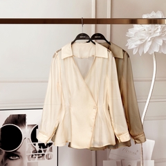 Áo Sơ Mi Mentosa Xếp Ly Bất Đối Xứng 3 Màu-AVMTS171025L1