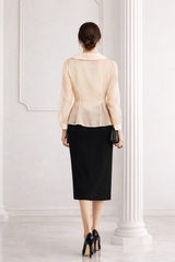 Áo Sơ Mi Mentosa Xếp Ly Bất Đối Xứng 3 Màu-AVMTS171025L1