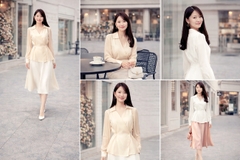 Áo Sơ Mi Mentosa Xếp Ly Bất Đối Xứng 3 Màu-AVMTS171025L1