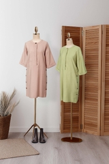 Đầm Mentosa Suông Nút Sườn 2 Màu-DSMTS050925L1