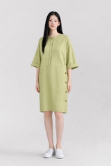 Đầm Mentosa Suông Nút Sườn 2 Màu-DSMTS050925L1