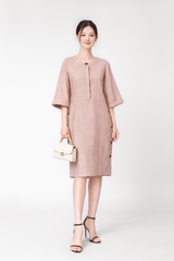 Đầm Mentosa Suông Nút Sườn 2 Màu-DSMTS050925L1