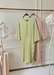 Đầm Mentosa Suông Nút Sườn 2 Màu-DSMTS050925L1