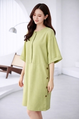 Đầm Mentosa Suông Nút Sườn 2 Màu-DSMTS050925L1