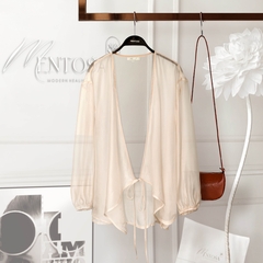 Áo Tơ Mentosa Giao Vạt Tay Phồng 2 Màu-ATMTS071025L1